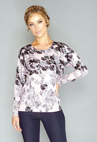 Pink Floral Print Pullover with Diamonte Detail