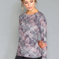 Abstract Print Pullover with Diamonte Detail