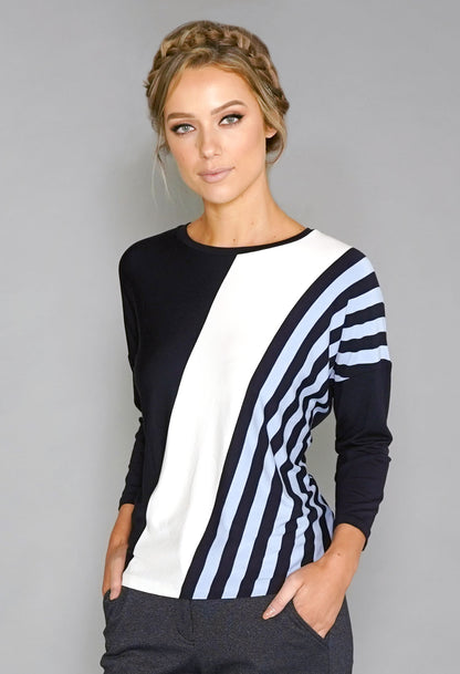 Stripe Supala Print Top