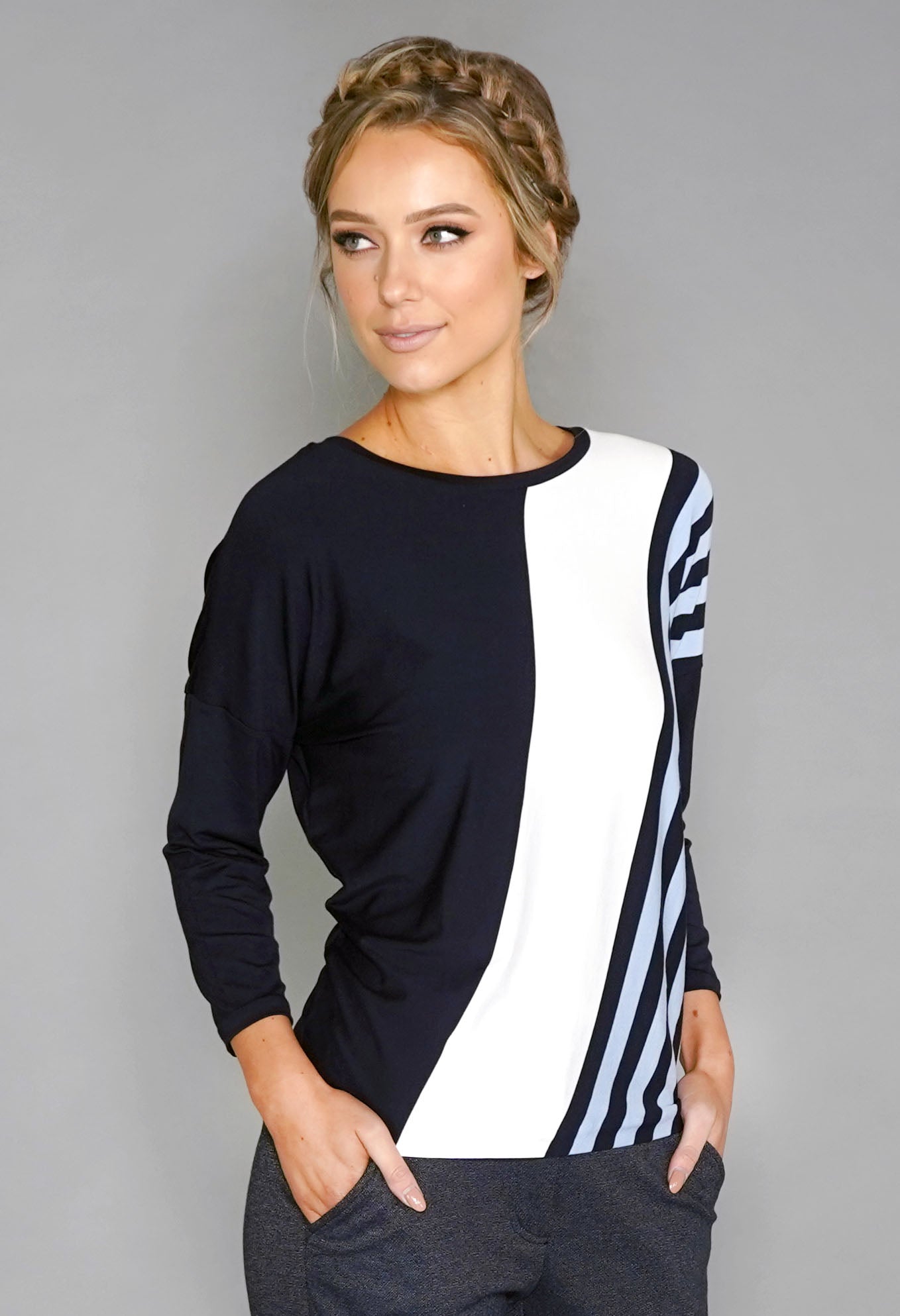 Stripe Supala Print Top