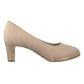 Mid Heel Pink Micro Fibre Court Shoe