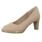 Mid Heel Pink Micro Fibre Court Shoe