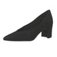 Low Heel Black Micro Fibre Court Shoe