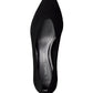 Low Heel Black Micro Fibre Court Shoe