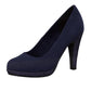 High Heel Navy Micro Fibre Court Shoe