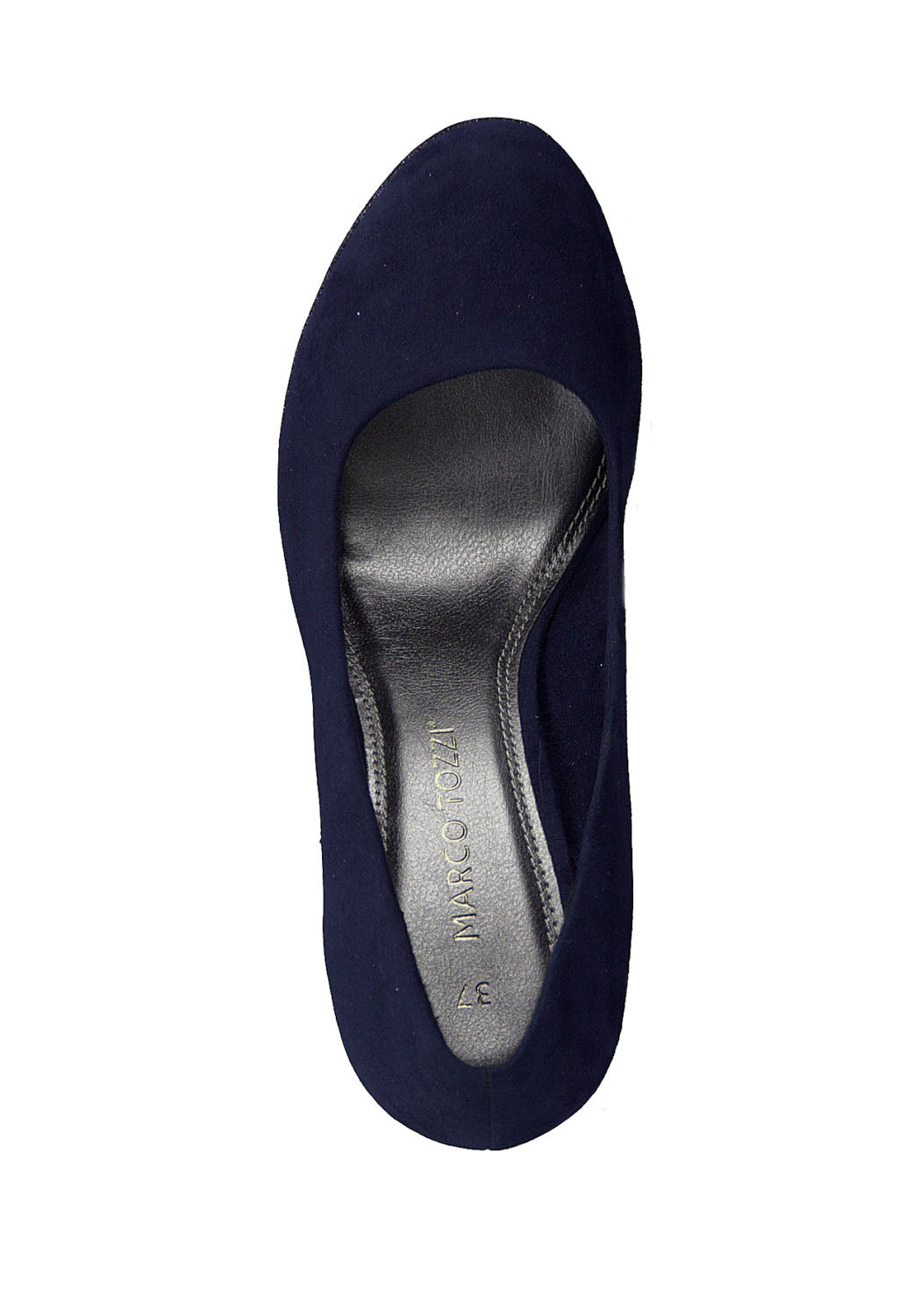 High Heel Navy Micro Fibre Court Shoe