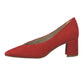 Low Heel Red Micro Fibre Court Shoe