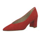 Low Heel Red Micro Fibre Court Shoe