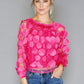 Fuschia Circles Mesh Top with Vest