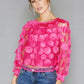 Fuschia Circles Mesh Top with Vest