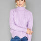 Lilac Cable Knit Turtleneck