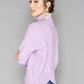 Lilac Cable Knit Turtleneck