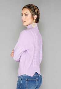 Lilac Cable Knit Turtleneck