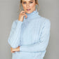 Light Blue Cable Knit Turtleneck