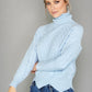 Light Blue Cable Knit Turtleneck