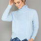 Light Blue Cable Knit Turtleneck