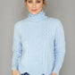 Light Blue Cable Knit Turtleneck