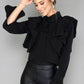 Black Puff Sleeve Blouse