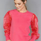 Coral Sleeve Detail Top