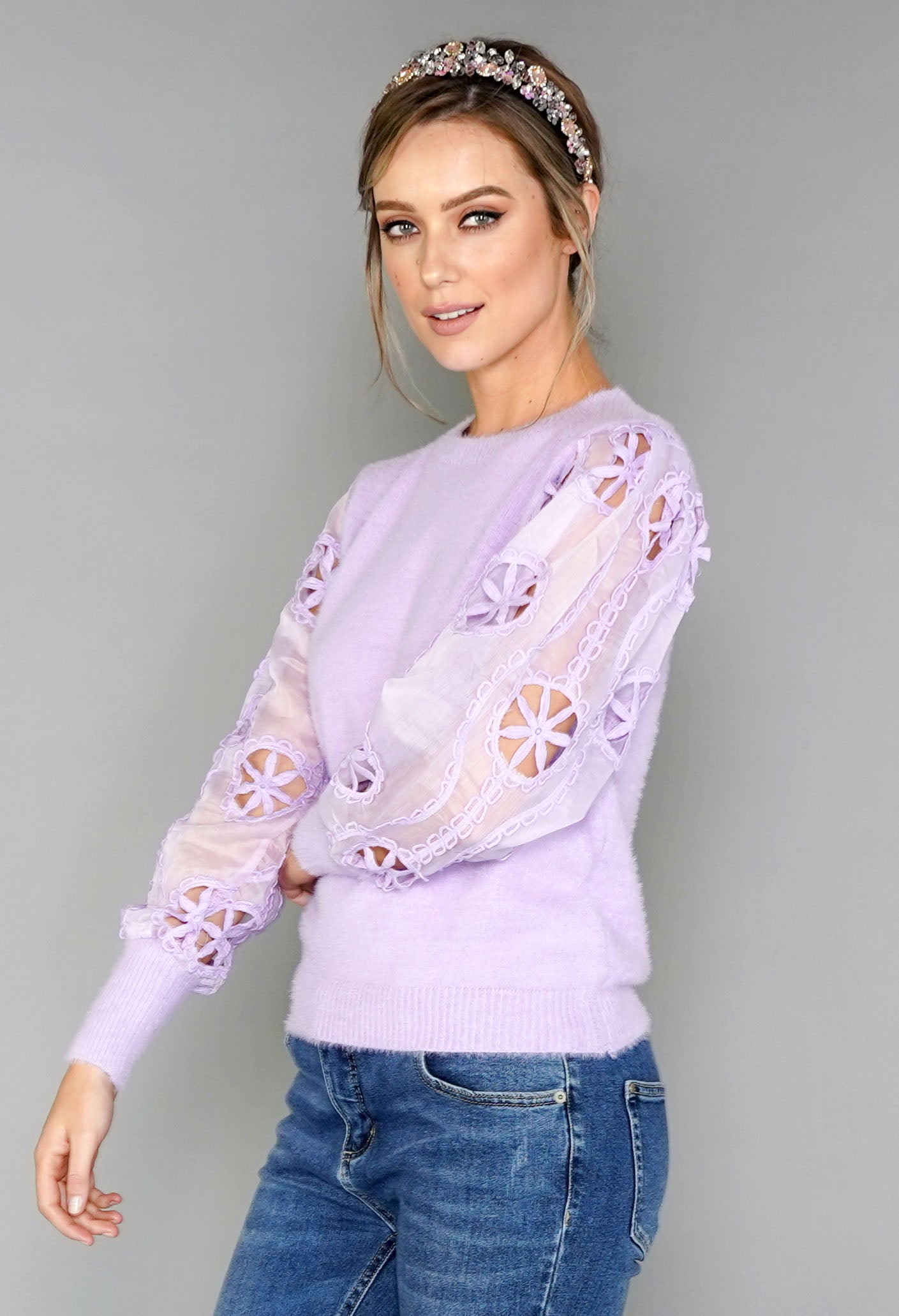 Lilac Sleeve Detail Top