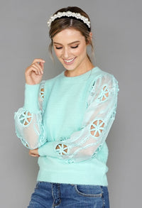 Mint Green Sleeve Detail Top