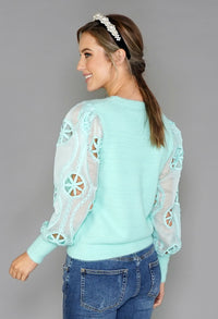 Mint Green Sleeve Detail Top