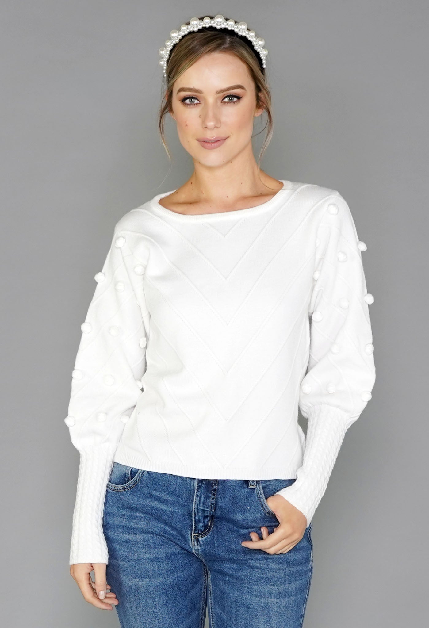 White Bobble Jumper