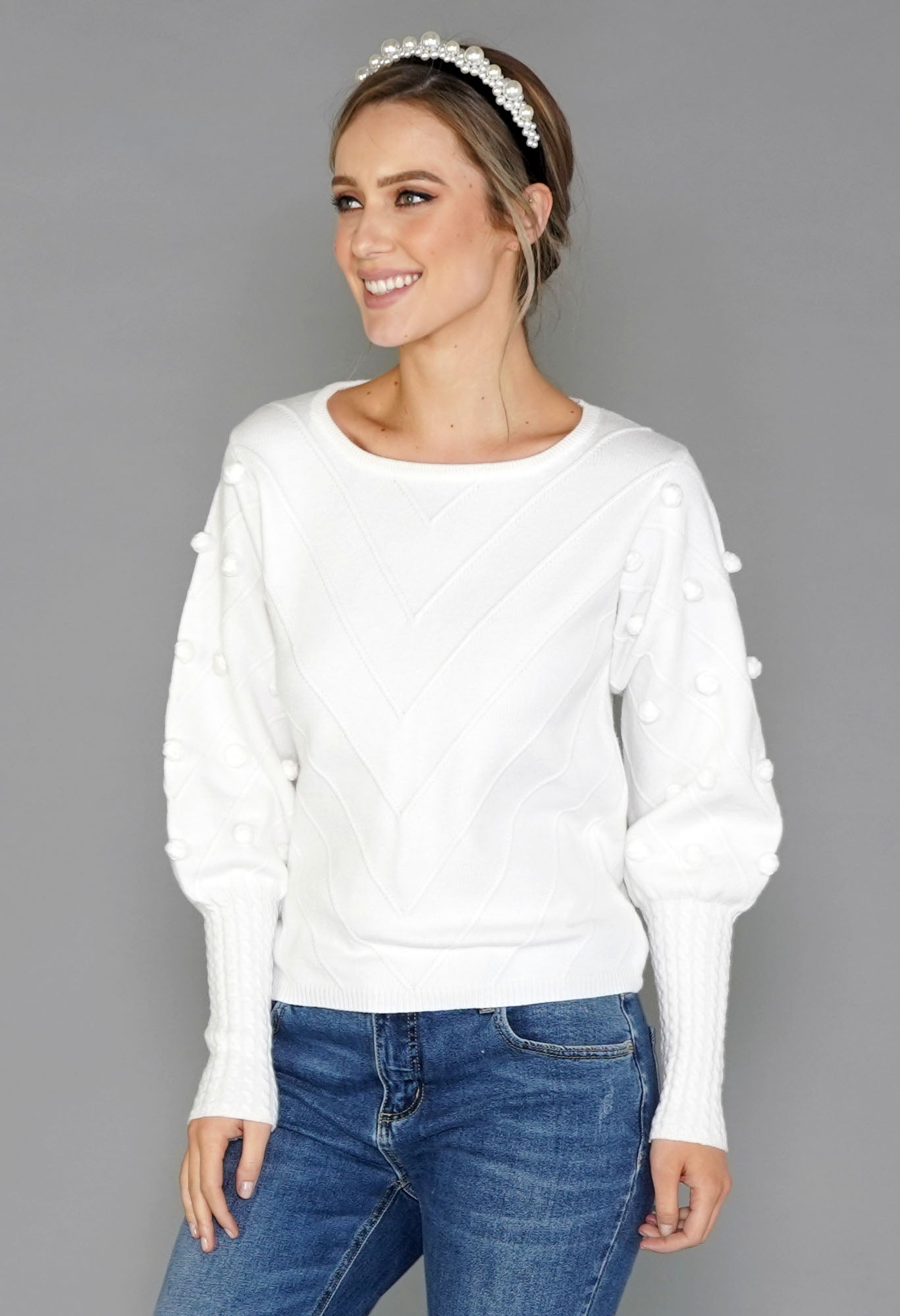 White Bobble Jumper