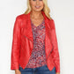 CORAL BIKER ZIP DETAIL JACKET