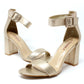 Gold Block Heel Sandal