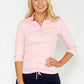 Pink Button Detail Polo Top