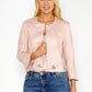 Light Rose Faux Suede Jacket with Silver Detail