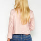 Light Rose Faux Suede Jacket with Silver Detail