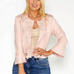 Light Rose Faux Suede Jacket with Silver Detail