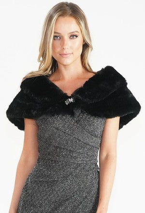 Black Faux Fur Wrap