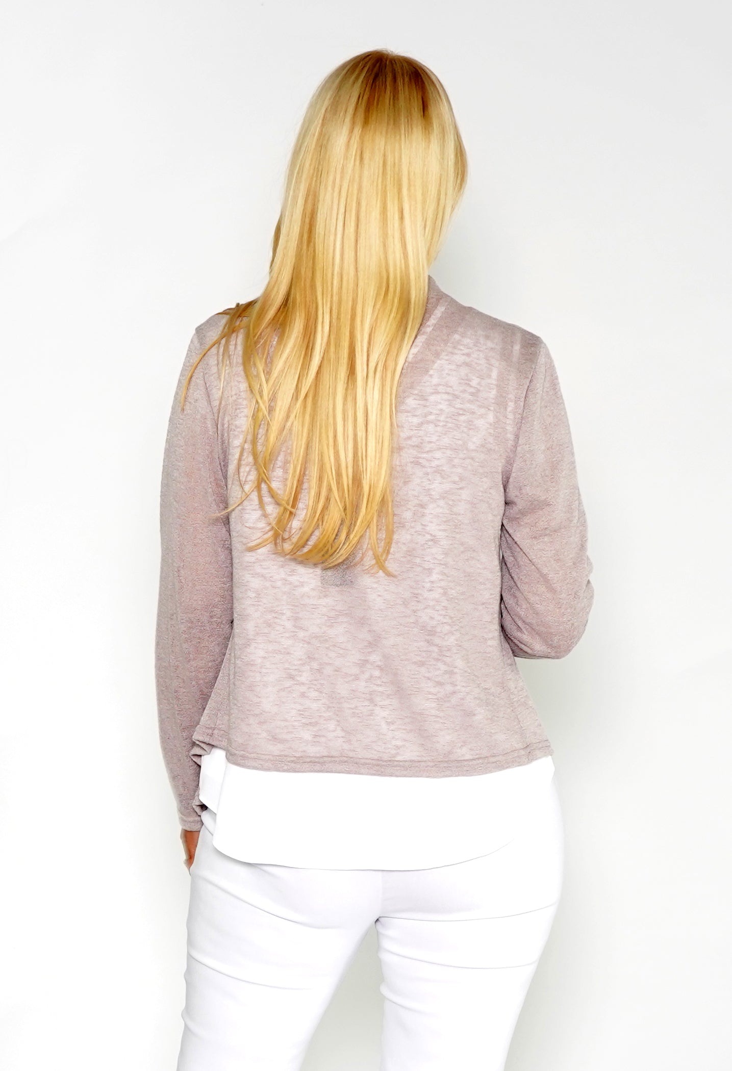 Beige LIGHTWEIGHT DRAPE CARDI