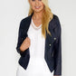 Navy Biker Style Jacket