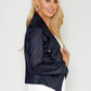 Navy Biker Style Jacket