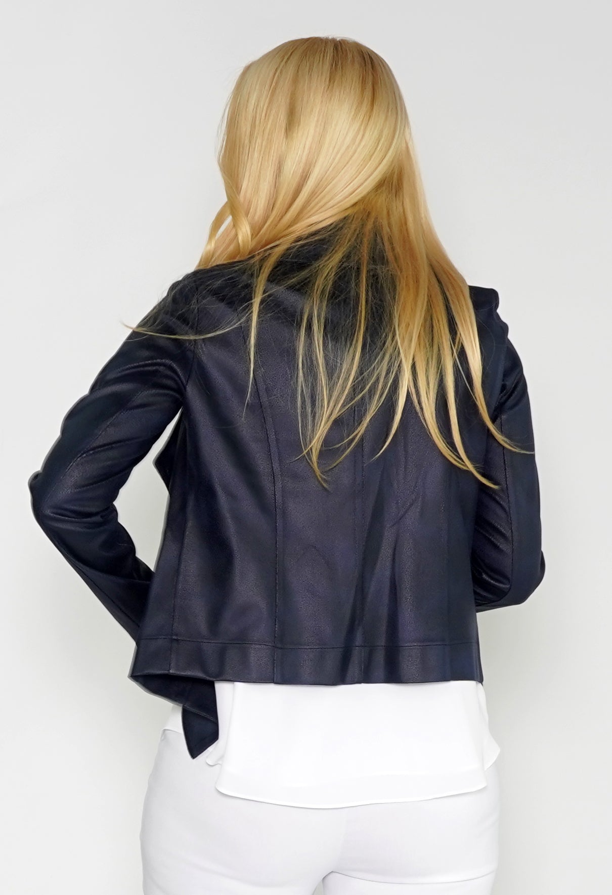 Navy Biker Style Jacket