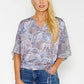 Printed Batwing Top