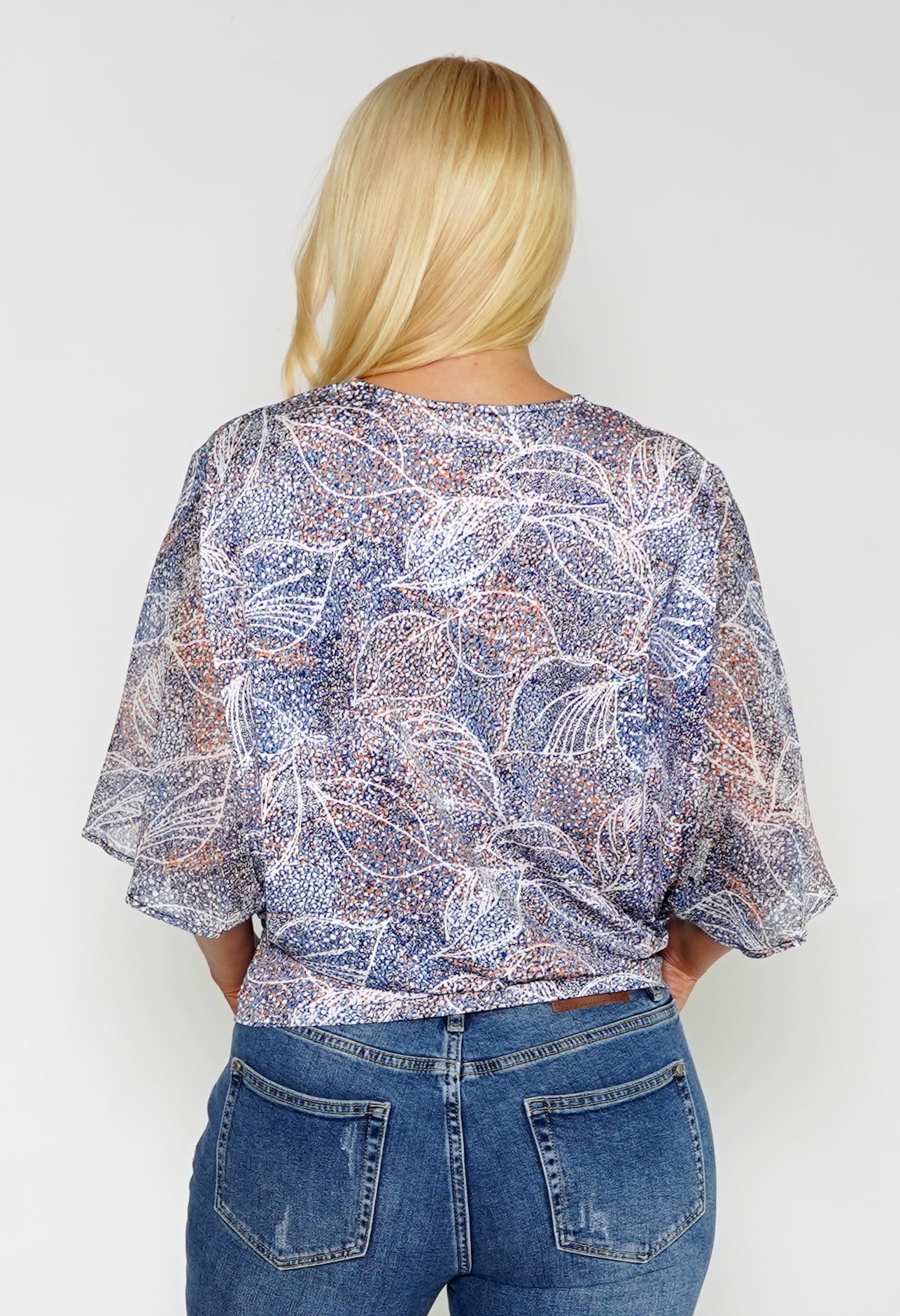 Printed Batwing Top