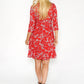 Red Frill Detail Floral Dress