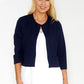 Navy TEXTURED CROPPED JACKET