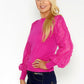 Pink Jumper with Textured Lace Sleeve