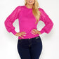 Pink Jumper with Textured Lace Sleeve