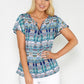 Printed Top with Necklace Detail