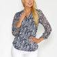 Navy Animal Print Top-1