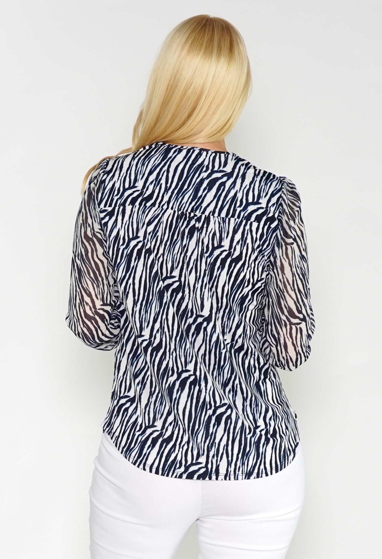 Navy Animal Print Top-1