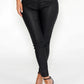 Black High Waisted Coated Trousers