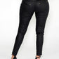 Black High Waisted Coated Trousers